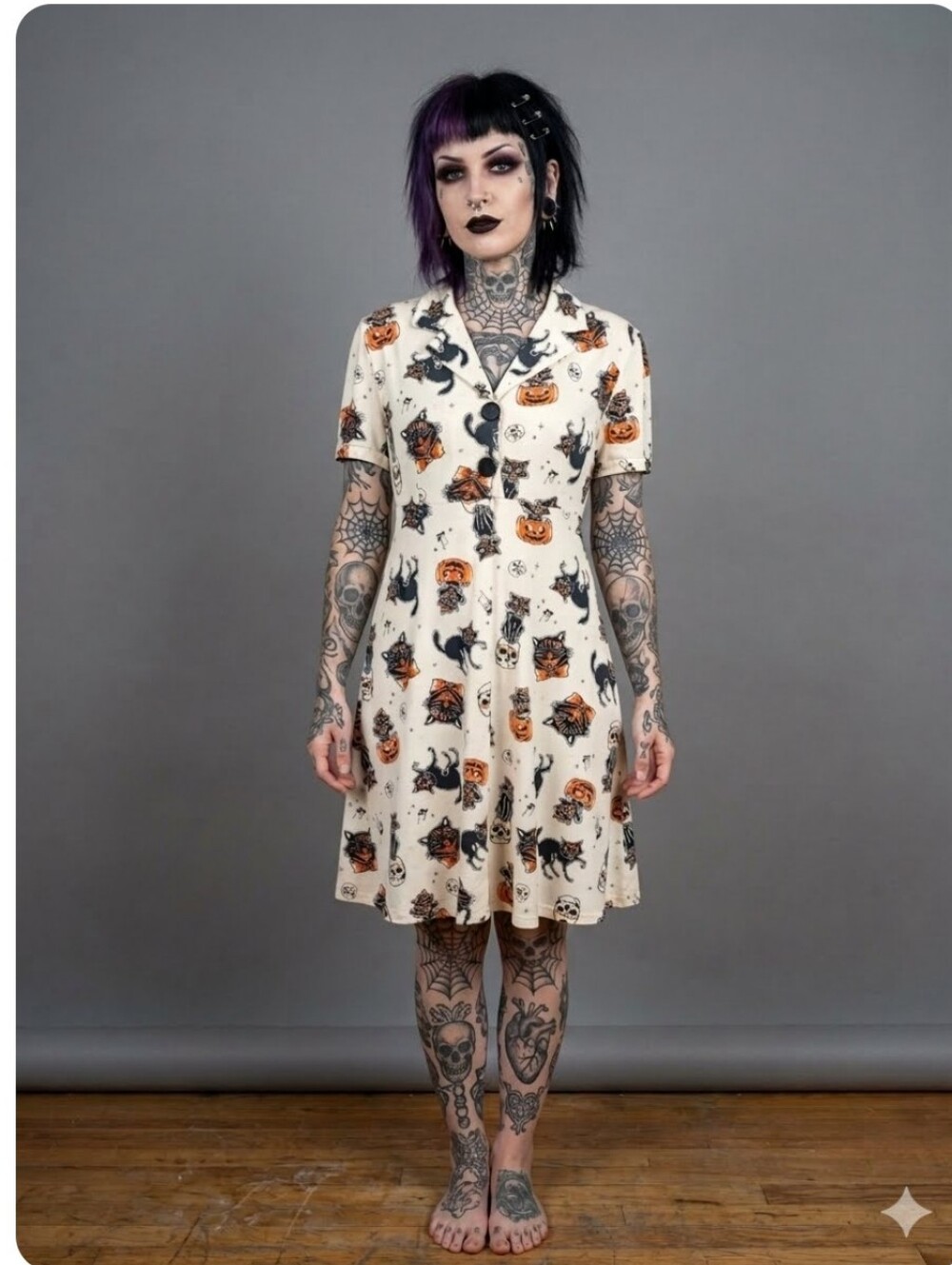 Sourpuss Black Cats Rosie Dress, VGUC, Size L